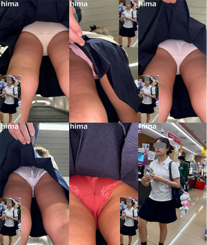 ポロシャツ制服のJ●娘のエスカレーターで5日密着 / HIMAつぶし撮影