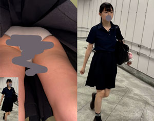 紺ポロシャツの制服J●娘をエスカで撮ってたらおっさんに「おい!」って声掛かられた / HIMAつぶし撮影
