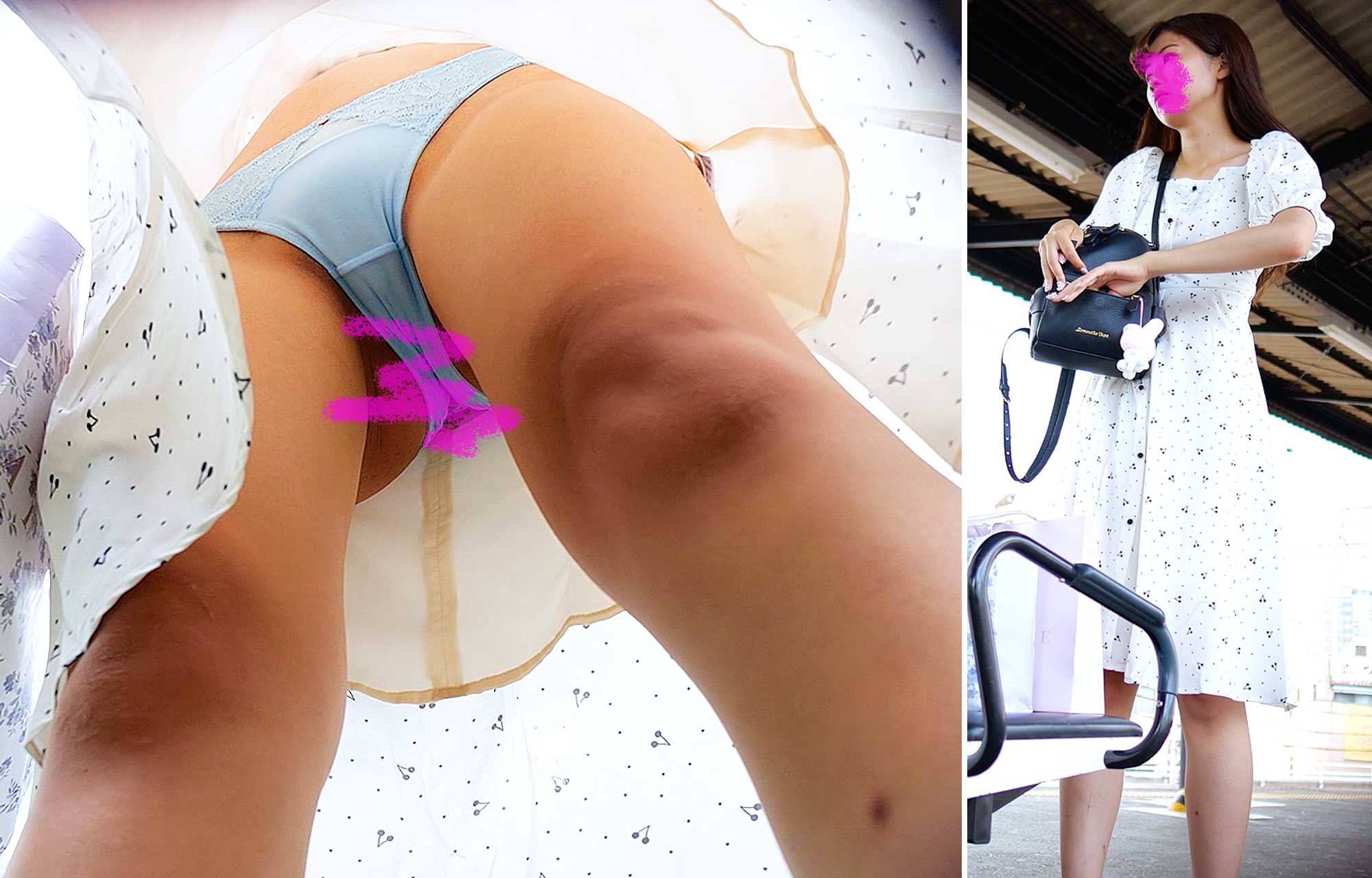 JDワンピース撮り！風のいたずら！！ガチなモデル系JDの凄いものが撮れました！！