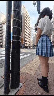 【ツインテール青チェＫ】追跡からの交渉パンチラ