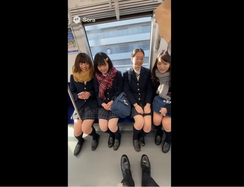 PALPIS 電車内で制服女子4人にちん見せ3【AI動画】 86507