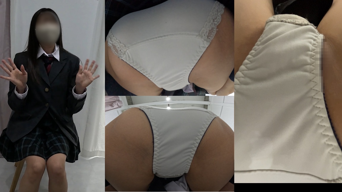 【白パンツ編】激カワ女子KのRちゃん　エロ過ぎる股間とお尻を魅せつけ！【しゃがみ直下】