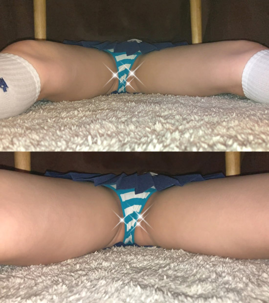 姉の友達 こたつの中 ミニスカ制服と縞パンの衝撃2