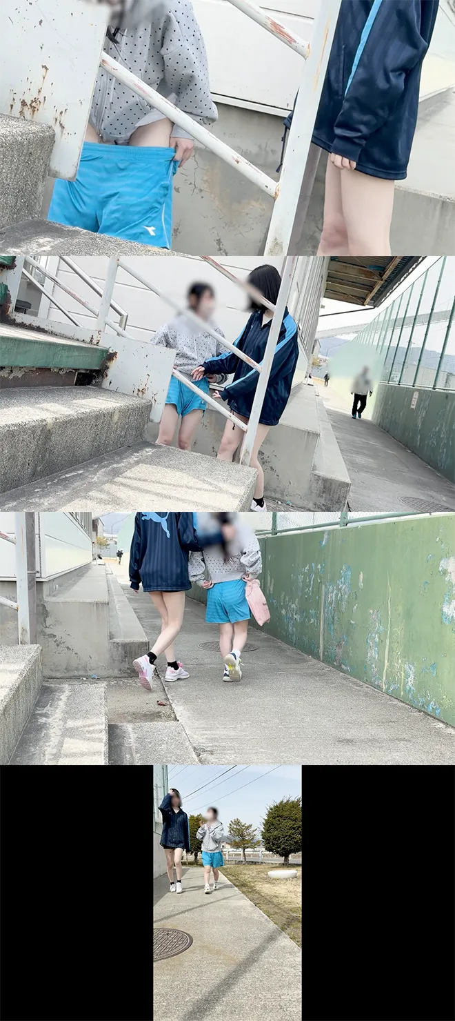【野外お着替え】ハーパンのすきま!!かわいいパンツちらちら!はみパン無防備でお着替えも無防備!!