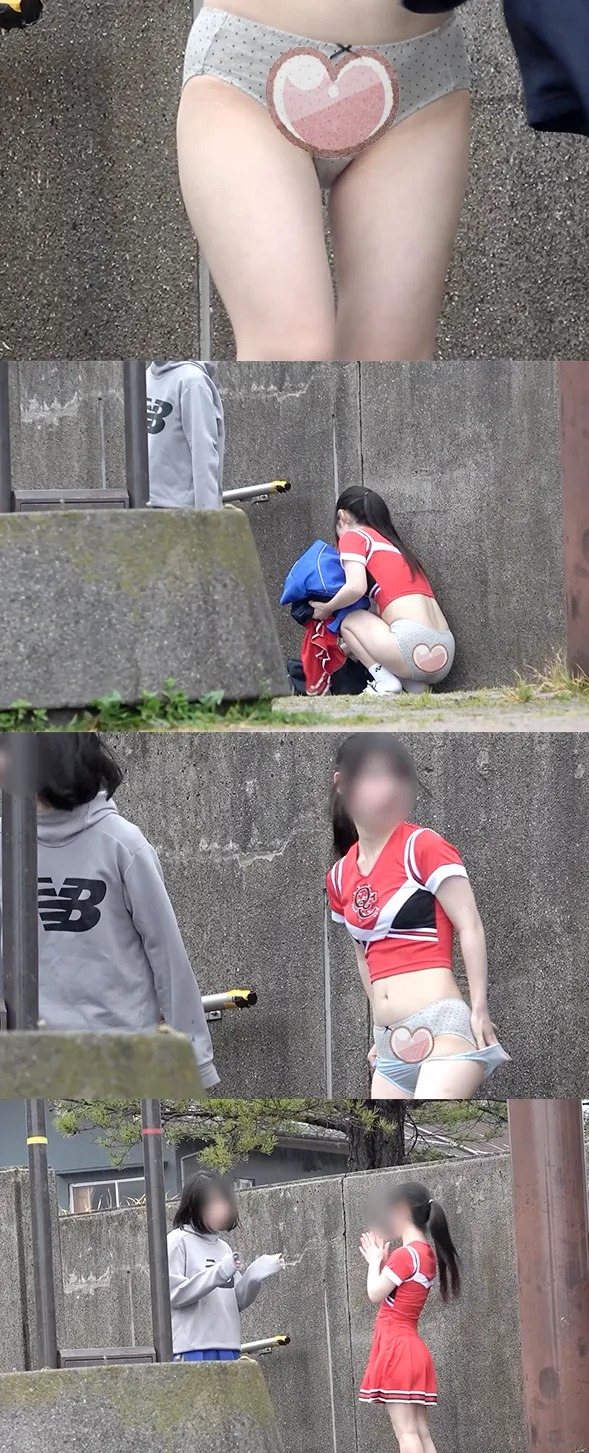 【チアっ子】2人のお着替え!おぱんつ丸出し!おっぱい丸見え!練習前後2着替え収録!