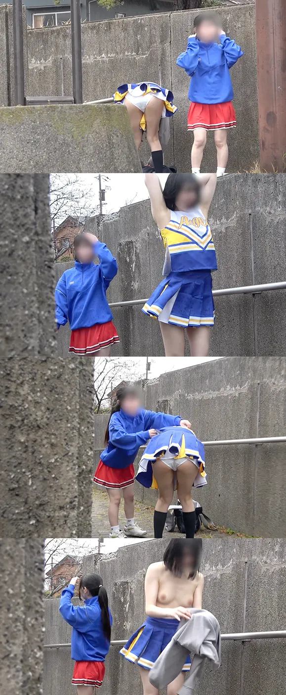 【チアっ子】2人のお着替え!おぱんつ丸出し!おっぱい丸見え!練習前後2着替え収録!