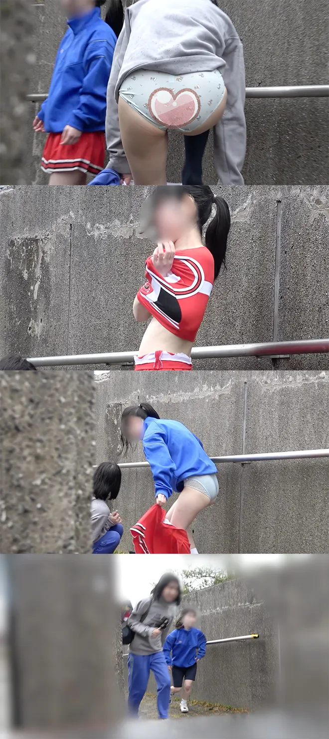 【チアっ子】2人のお着替え!おぱんつ丸出し!おっぱい丸見え!練習前後2着替え収録!