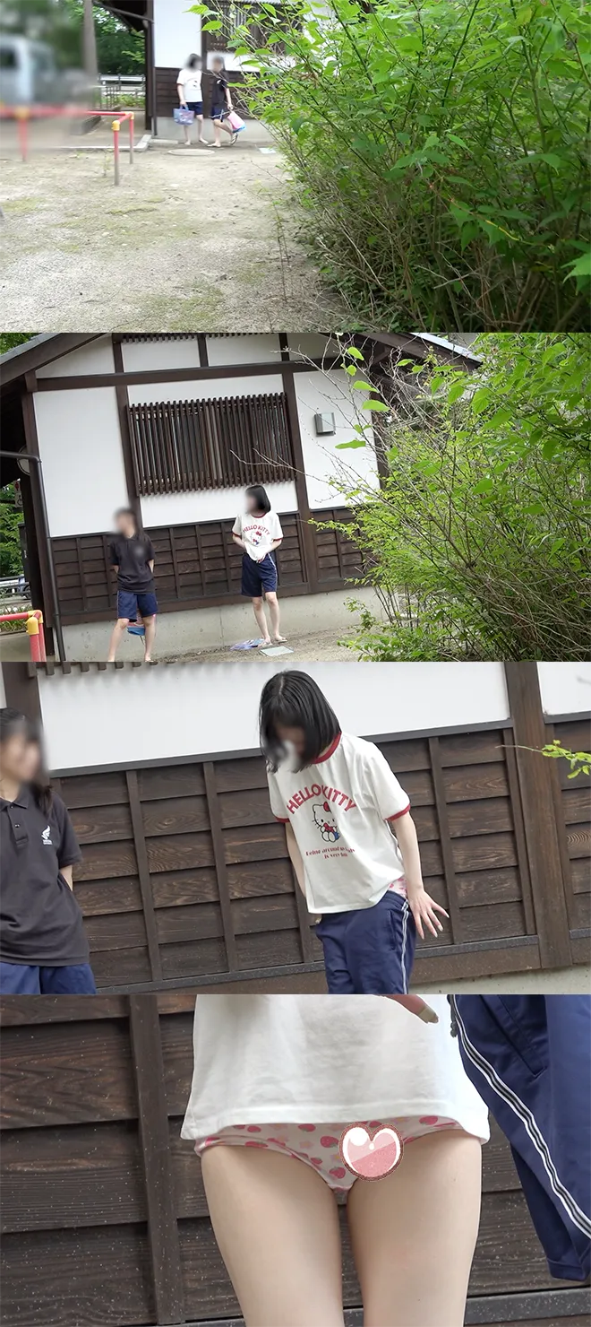 【野外お着替え！】神社の裏でお着替え！2人のおっぱいおま○こプリケツ拝み倒し！！