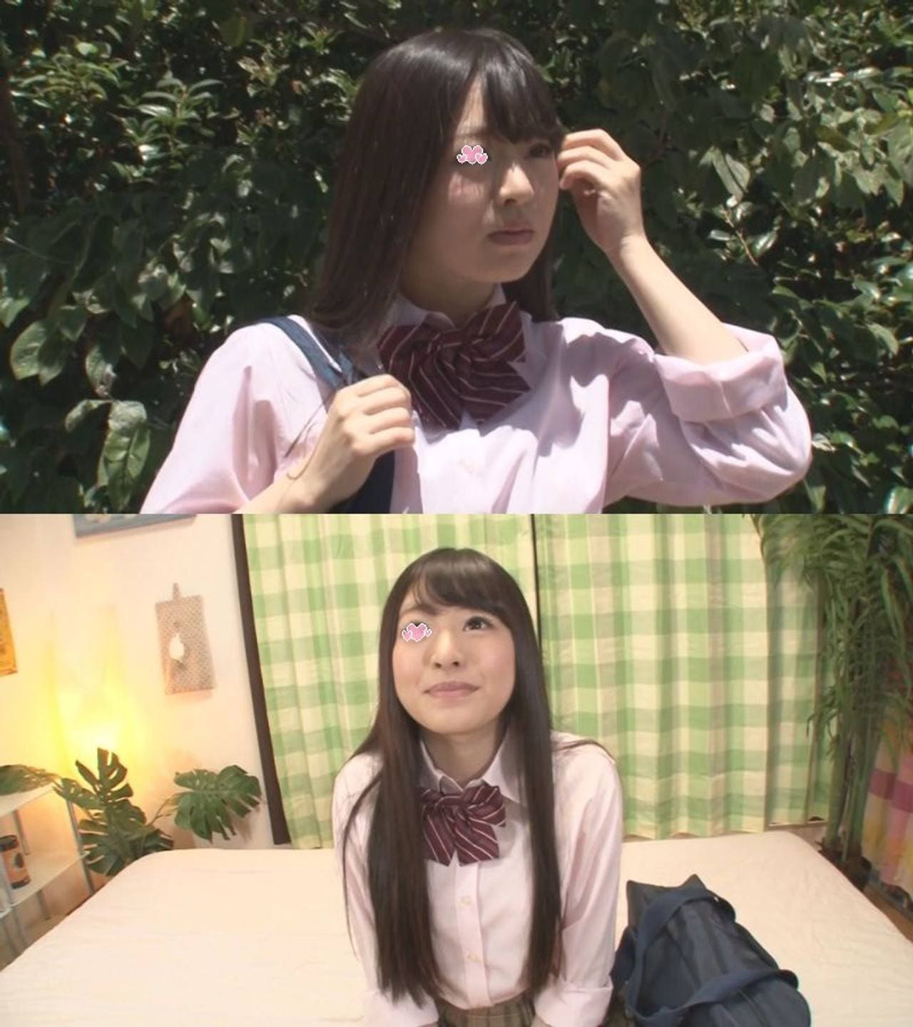 目が大きくて好奇心旺盛な制服彼女とセックス