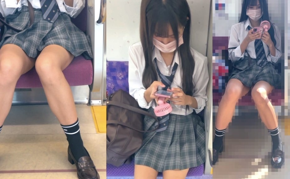【期間限定】むちむちギャルjkを電車で対面盗撮追跡